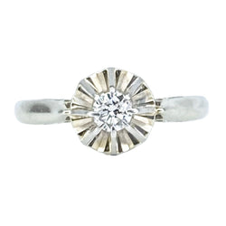 Bague Solitaire en or blanc, platine et diamant - Castafiore