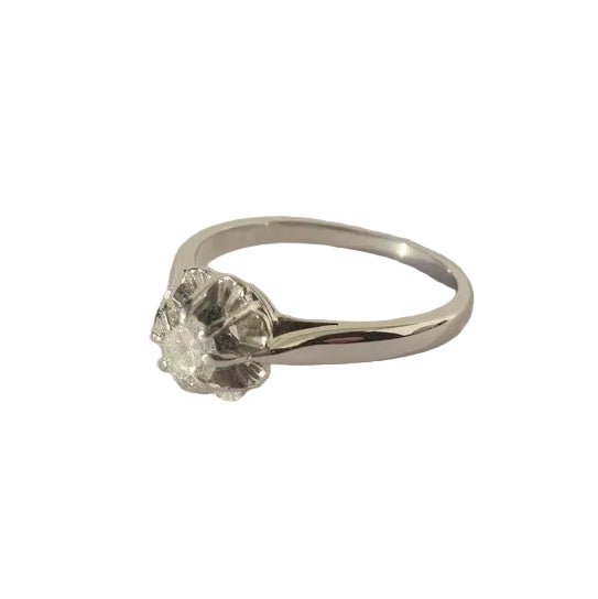Bague Solitaire en or blanc, platine, et diamant - Castafiore
