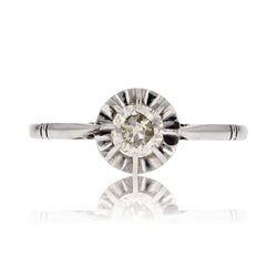 Bague Solitaire en or blanc, platine et diamant - Castafiore
