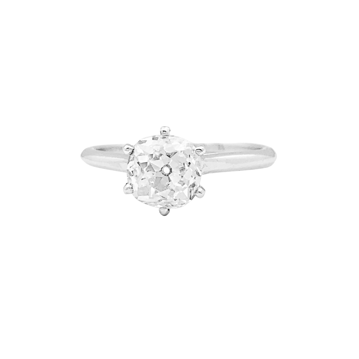Bague Solitaire en or blanc, platine et diamant - Castafiore