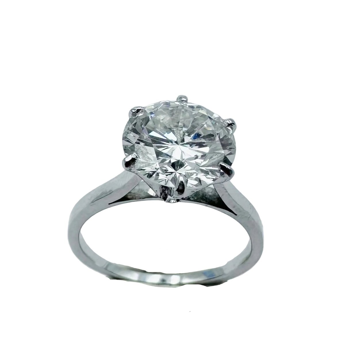 Bague Solitaire en or blanc, platine et diamant - Castafiore