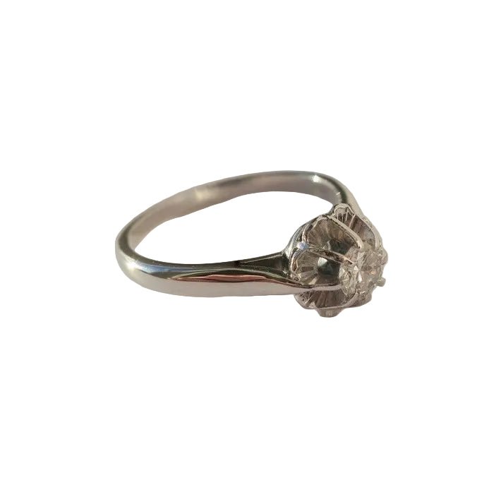Bague Solitaire en or blanc, platine, et diamant - Castafiore