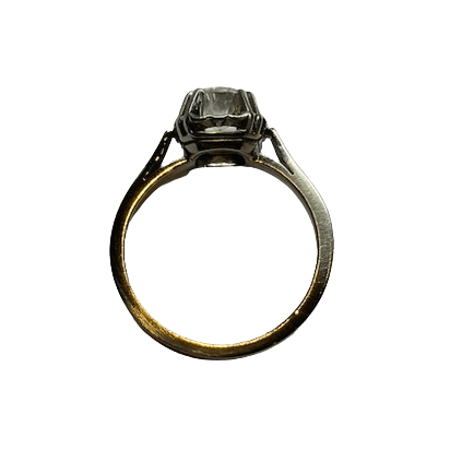 Bague Solitaire en or blanc, platine et diamant - Castafiore