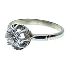 Bague Solitaire en or blanc, platine et diamant - Castafiore