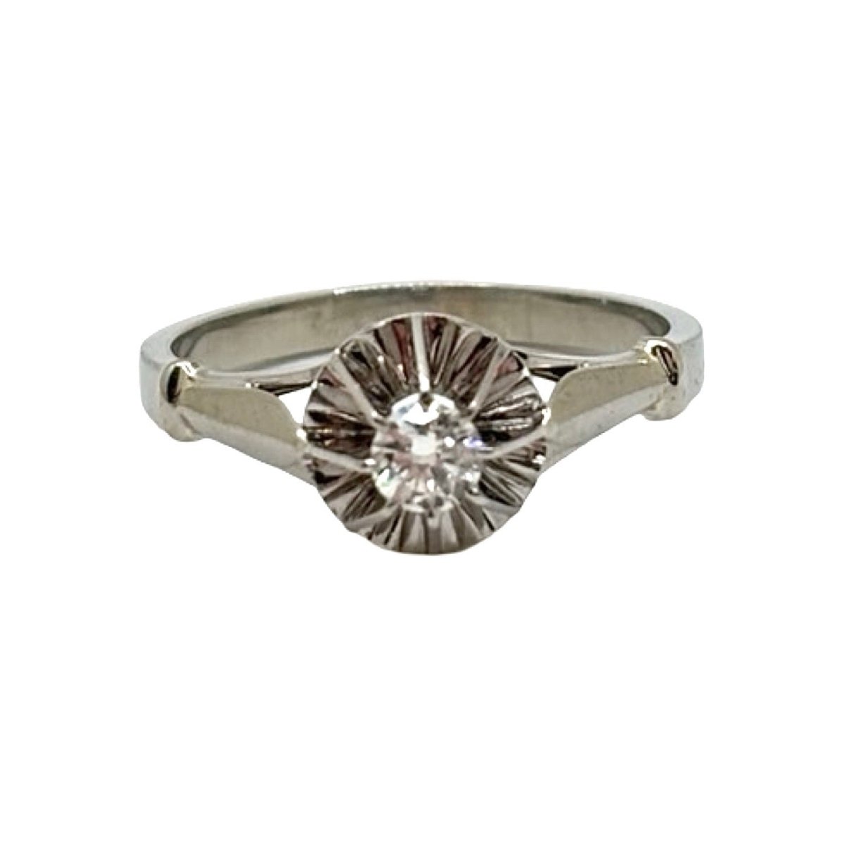Bague Solitaire en or blanc, platine et diamant - Castafiore