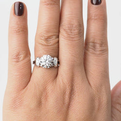 Bague Solitaire en or blanc, platine et diamants - Castafiore