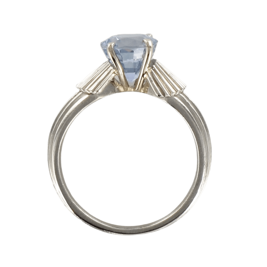 Bague Solitaire en or blanc, platine et saphir - Castafiore