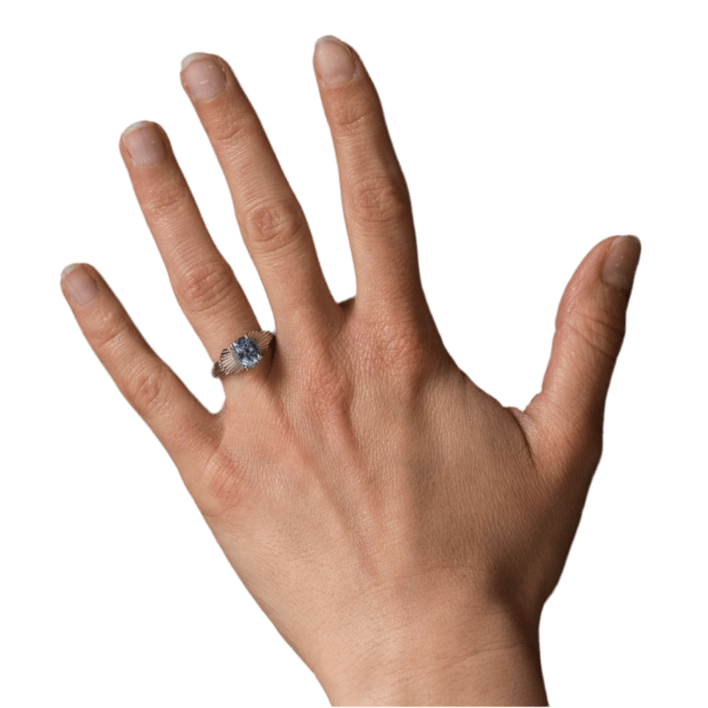 Bague Solitaire en or blanc, platine et saphir - Castafiore