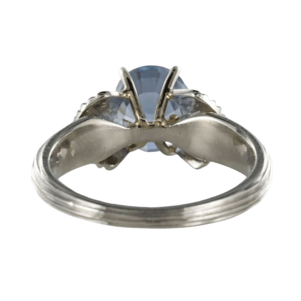 Bague Solitaire en or blanc, platine et saphir - Castafiore