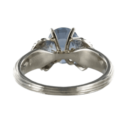 Bague Solitaire en or blanc, platine et saphir - Castafiore