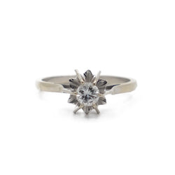 Bague solitaire en or gris et diamant - Castafiore