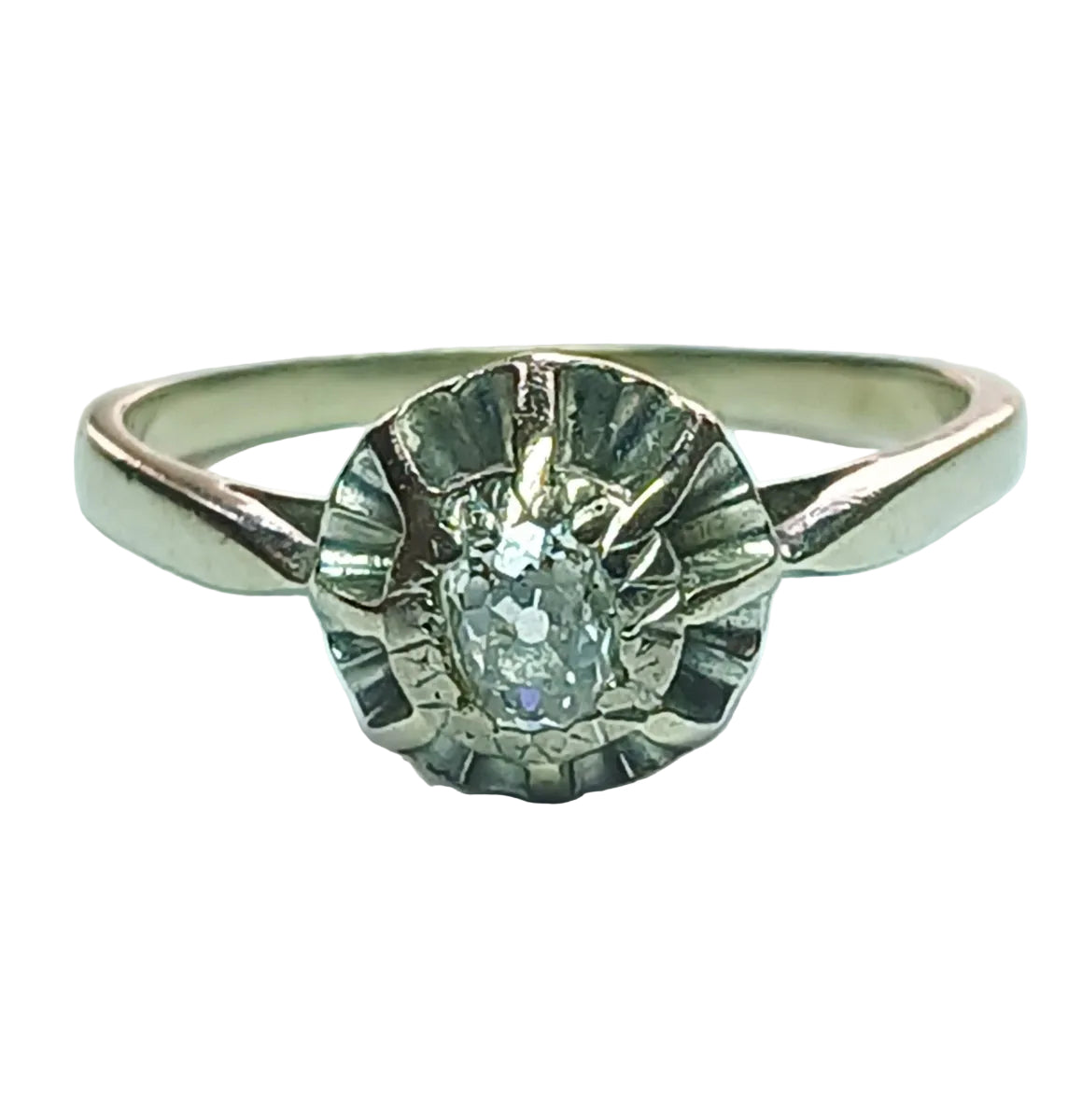 Bague Solitaire en or gris et diamant - Castafiore