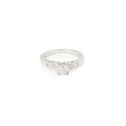 Bague Solitaire en or gris et diamants - Castafiore