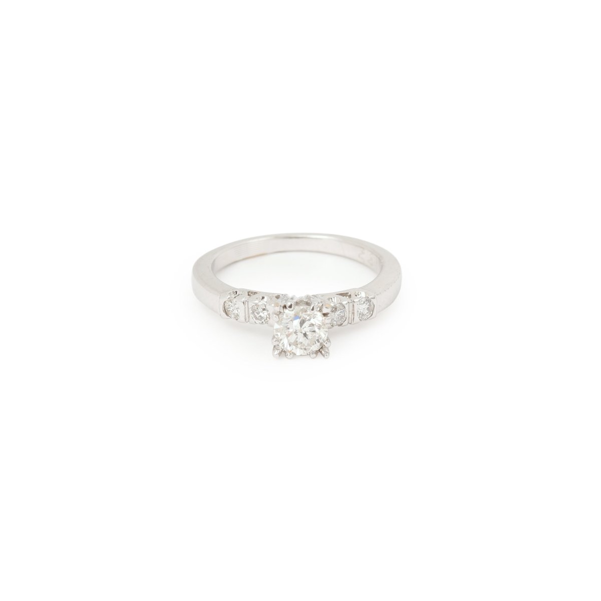 Bague Solitaire en or gris et diamants - Castafiore