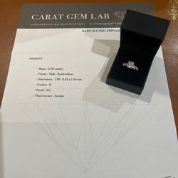 Bague Solitaire en or gris et diamants - Castafiore