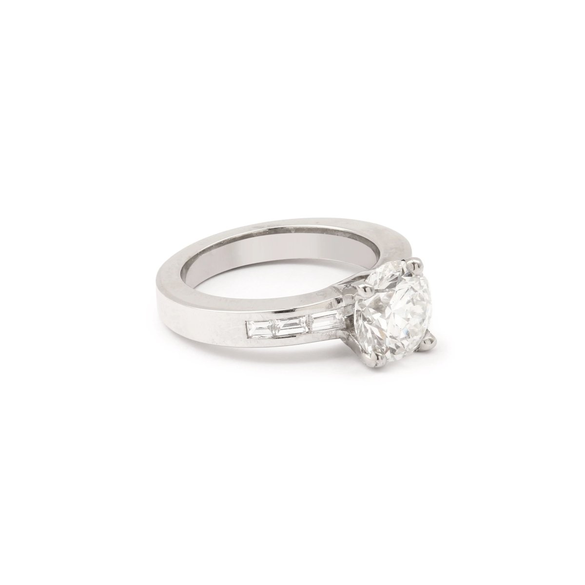 Bague Solitaire en or gris et diamants - Castafiore