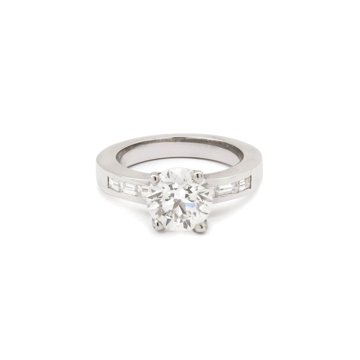 Bague Solitaire en or gris et diamants - Castafiore