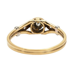 Bague Solitaire en or jaune, argent et diamants - Castafiore