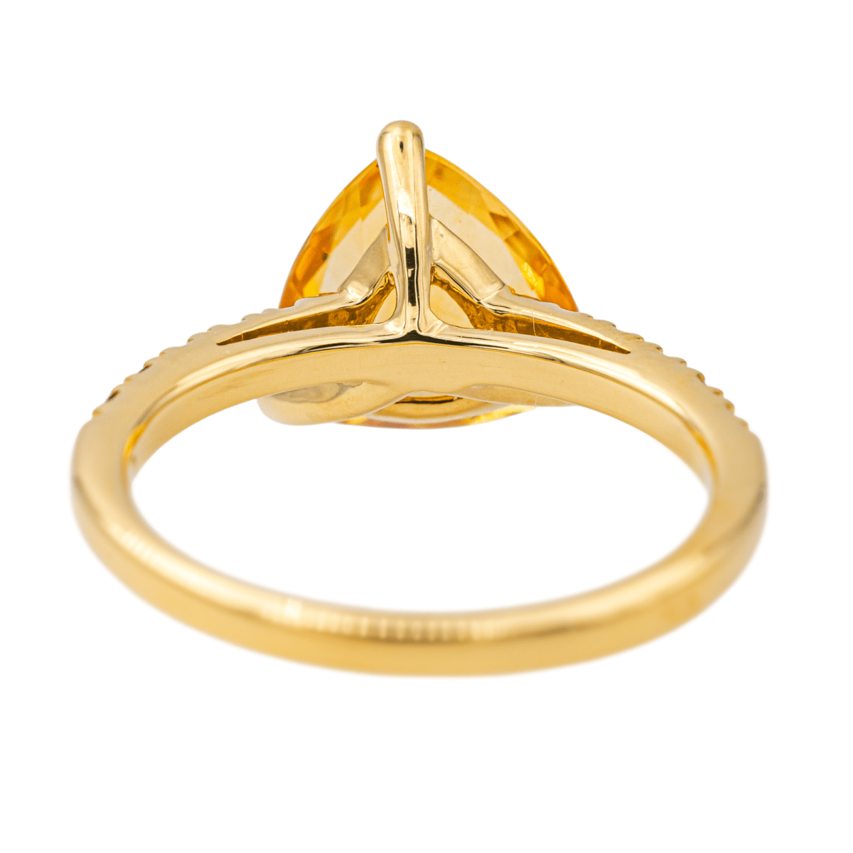 Bague Solitaire en or jaune, citrine et grenat - Castafiore