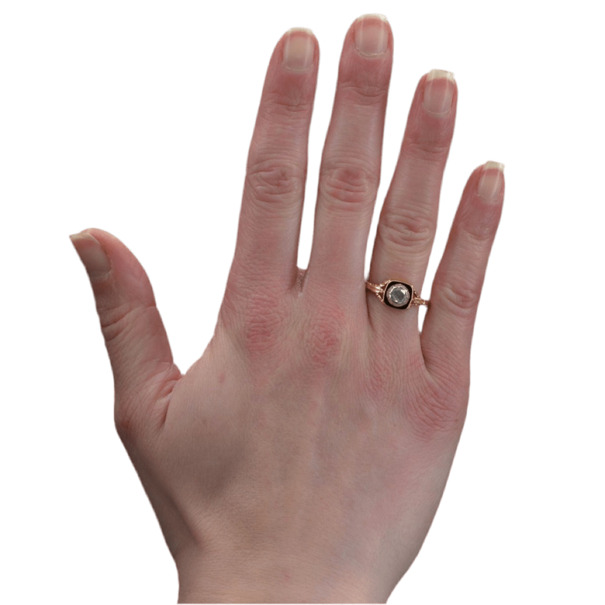 Bague Solitaire en or jaune, émail et diamant - Castafiore