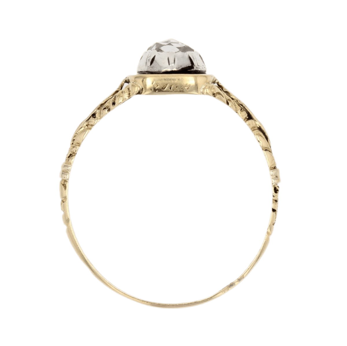 Bague Solitaire en or jaune, émail et diamant - Castafiore