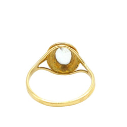Bague Solitaire en or jaune et aigue - marine - Castafiore