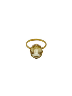Bague Solitaire en or jaune et citrine - Castafiore