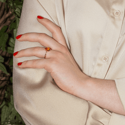 Bague Solitaire en or jaune et citrine - Castafiore