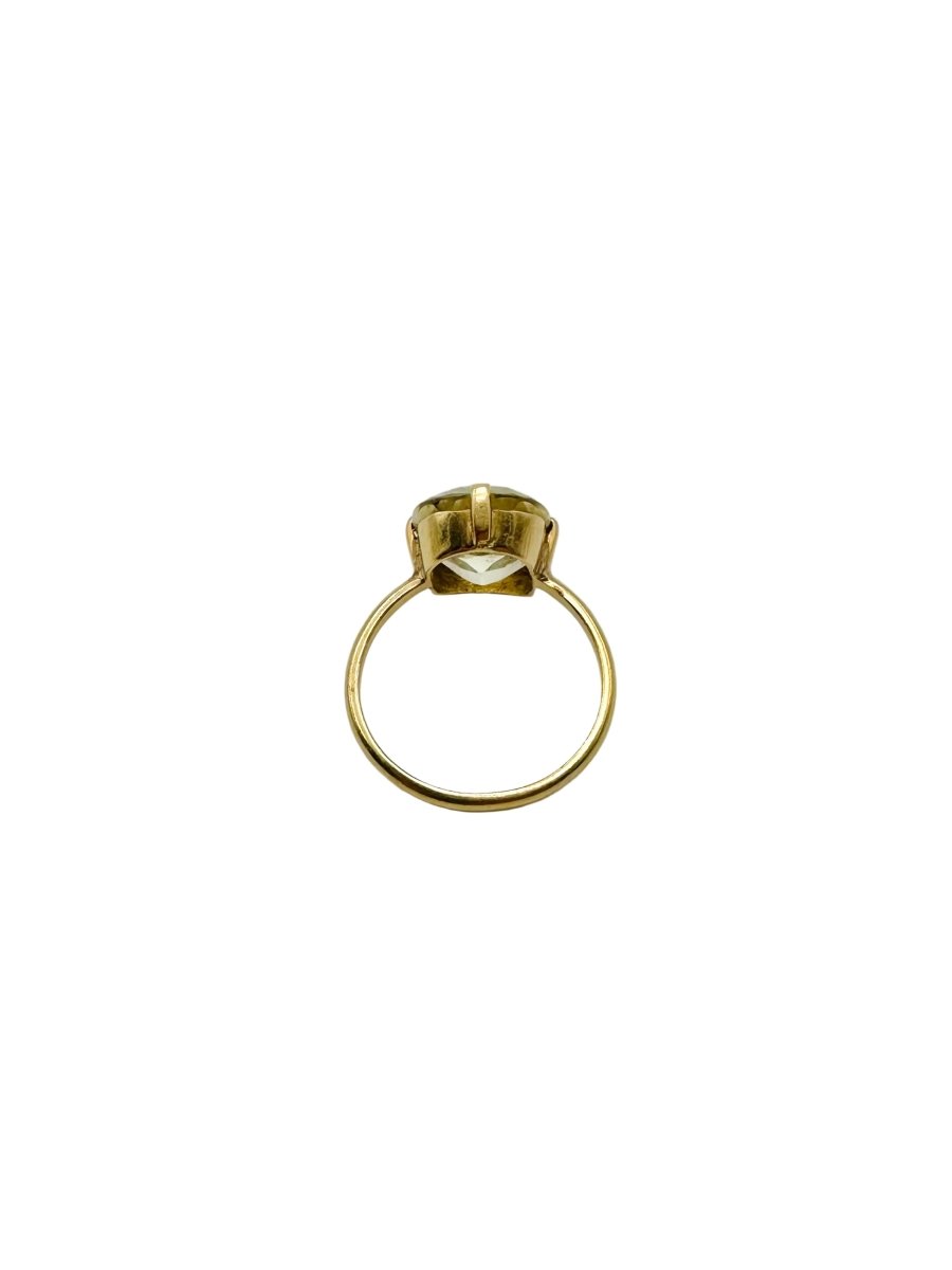 Bague Solitaire en or jaune et citrine - Castafiore