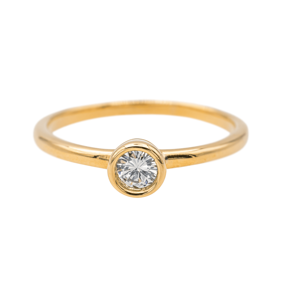 Bague Solitaire en or jaune et diamant - Castafiore