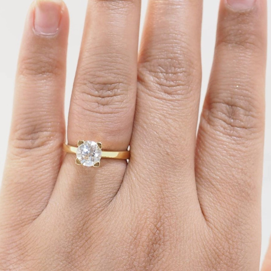 Bague solitaire en or jaune et diamant 1.40ct - Castafiore