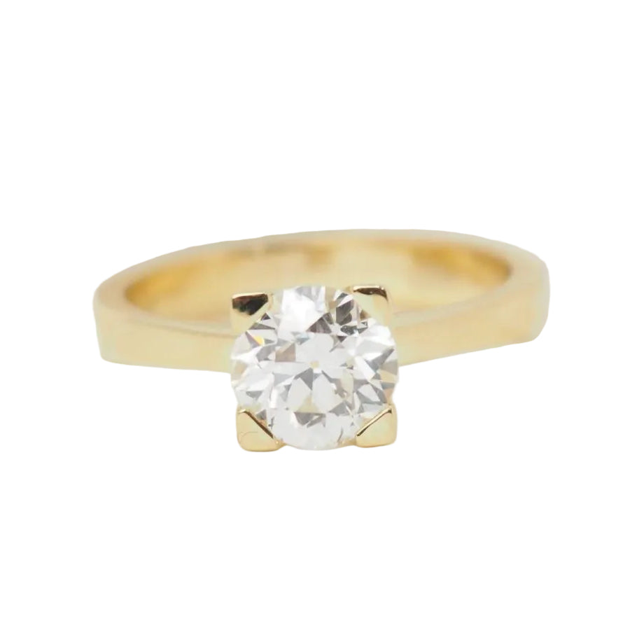 Bague solitaire en or jaune et diamant 1.40ct - Castafiore