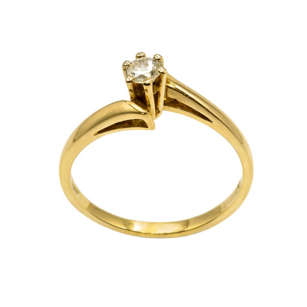 Bague Solitaire en or jaune et diamant - Castafiore