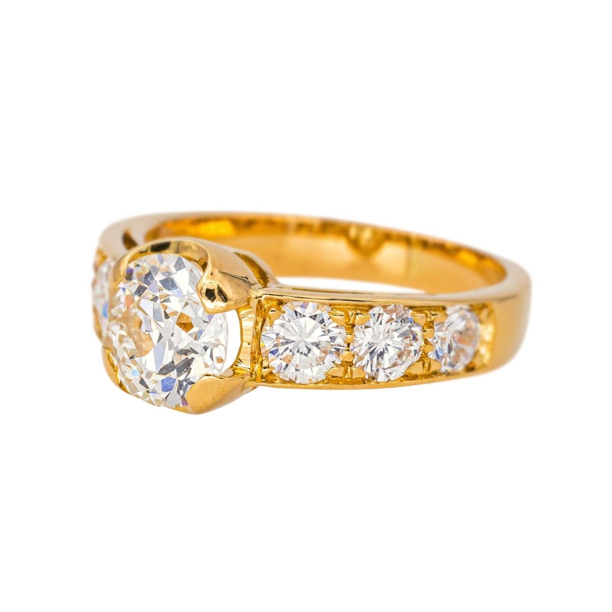 Bague Solitaire en or jaune et diamant - Castafiore