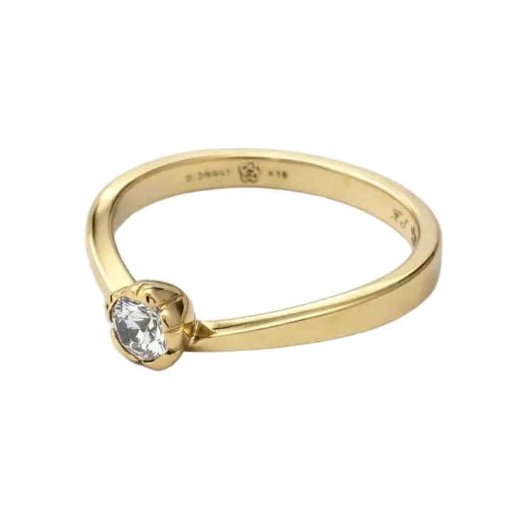 Bague Solitaire en or jaune et diamant - Castafiore
