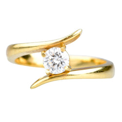 Bague Solitaire en or jaune et diamant - Castafiore