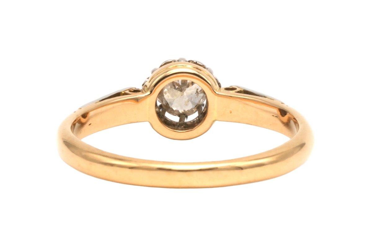Bague Solitaire en or jaune et diamant - Castafiore