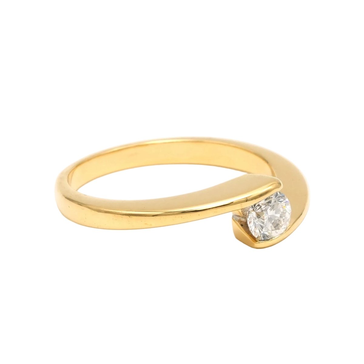 Bague Solitaire en or jaune et diamant - Castafiore