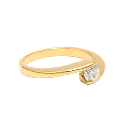 Bague Solitaire en or jaune et diamant - Castafiore