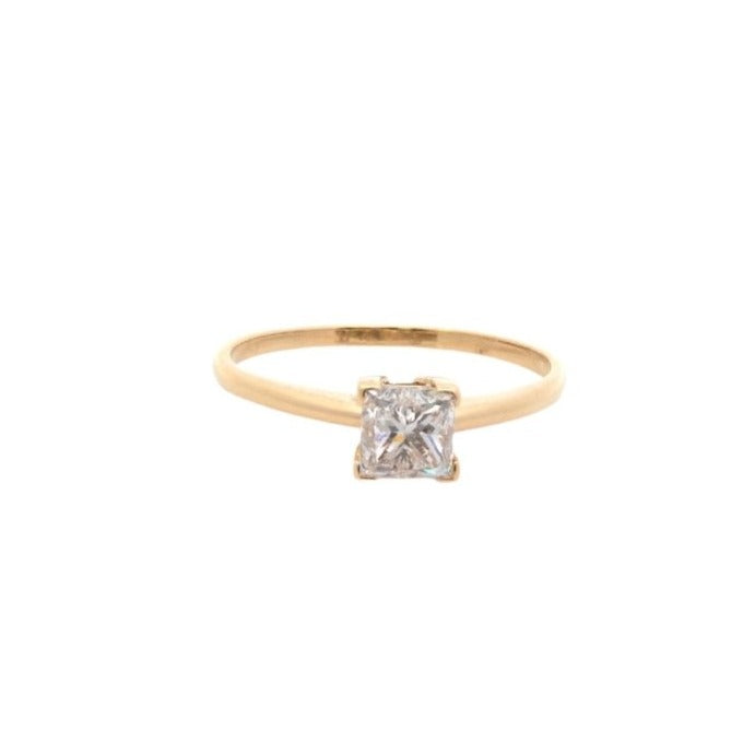 Bague solitaire en or jaune et diamant - Castafiore