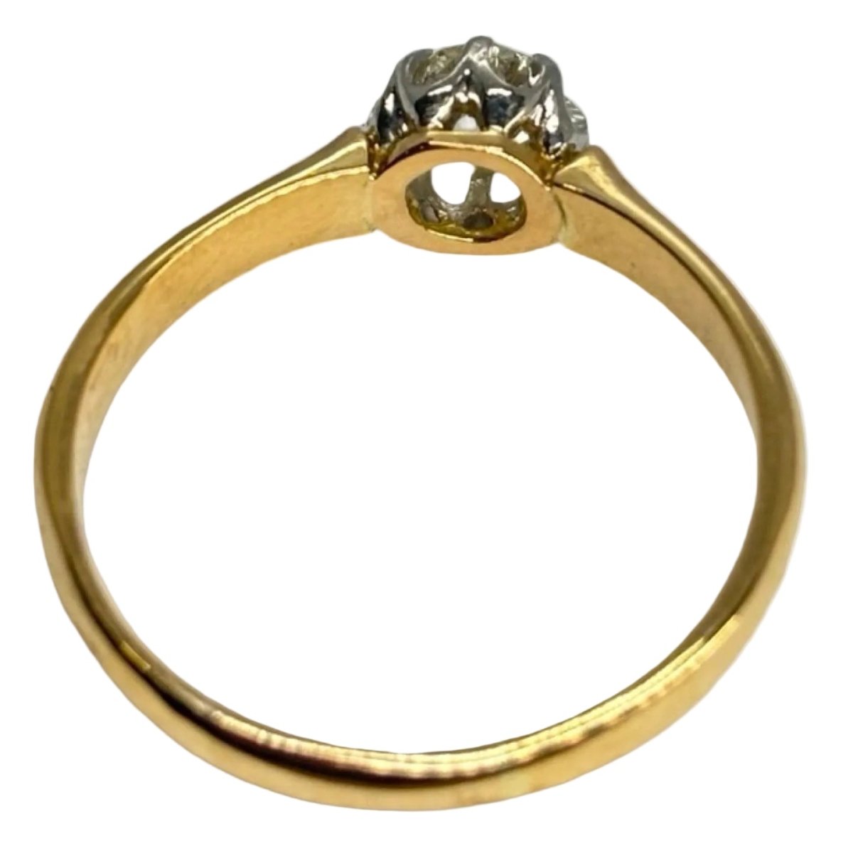 Bague Solitaire en or jaune et diamant - Castafiore