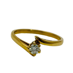 Bague Solitaire en or jaune et diamant - Castafiore