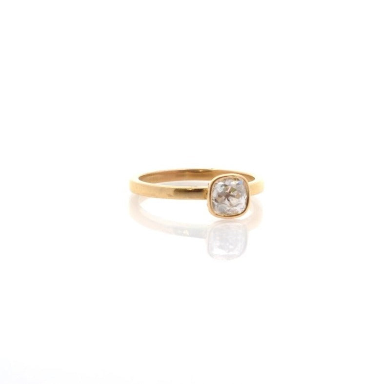 Bague Solitaire en or jaune et diamant - Castafiore