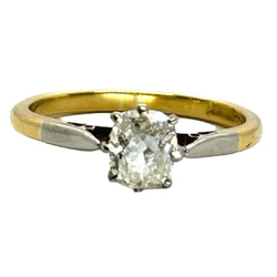 Bague Solitaire en or jaune et diamant - Castafiore