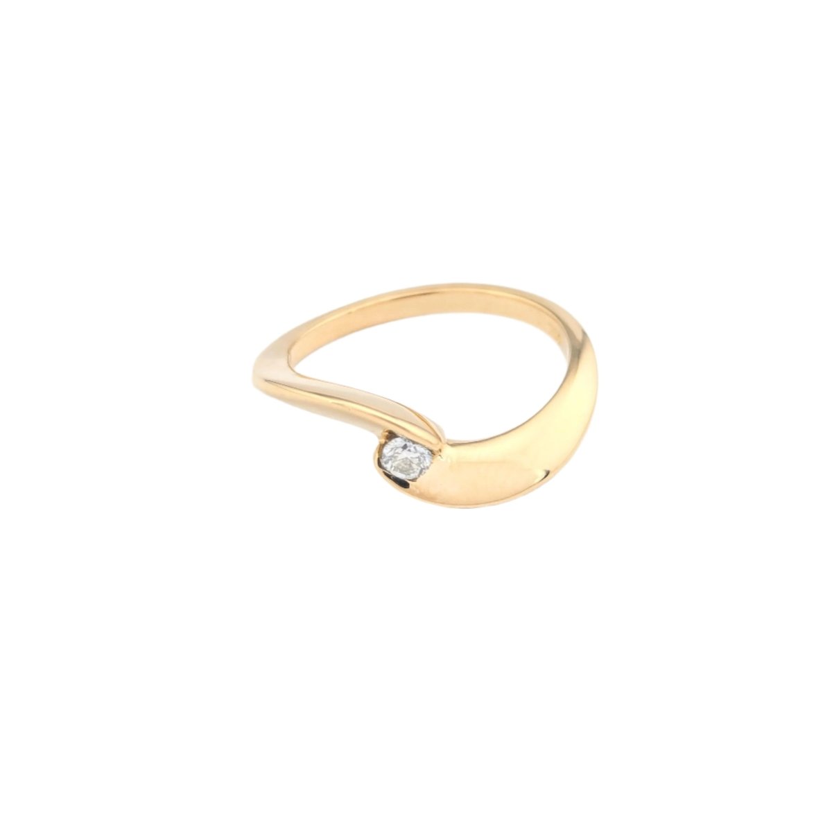 Bague Solitaire en or jaune et diamant - Castafiore