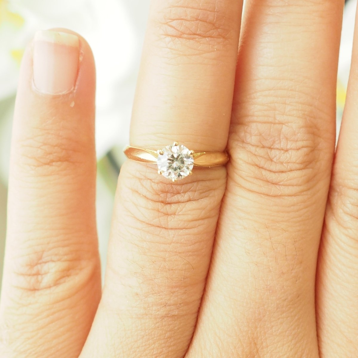 Bague Solitaire en or jaune et diamant - Castafiore