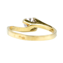 Bague solitaire en or jaune et diamant - Castafiore