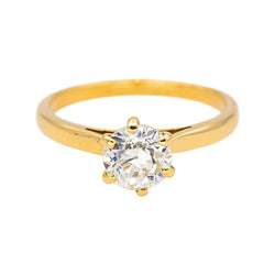 Bague Solitaire en or jaune et diamant - Castafiore