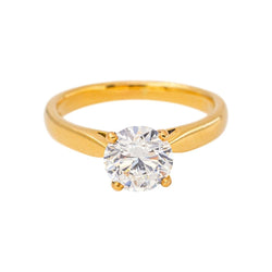 Bague Solitaire en or jaune et diamant - Castafiore