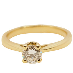 Bague solitaire en or jaune et diamant - Castafiore